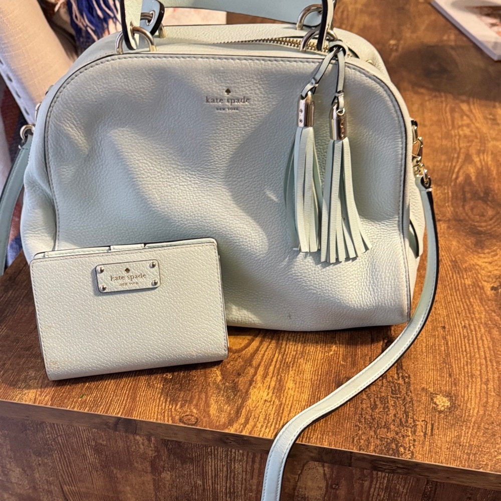Kate Spade Mint Green Crossbody Bag and Wallet